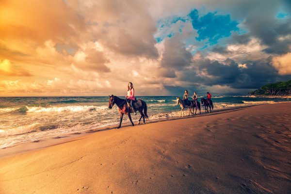 Riding horses on the beach Riding horses on the beach